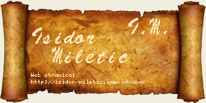 Isidor Miletić vizit kartica